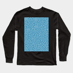 Polka dots, Dots, Blue, Pattern, Scandinavian, Nordic, Fashion print, Scandinavian art, Modern art, Wall art, Print, Minimalistic, Modern Long Sleeve T-Shirt